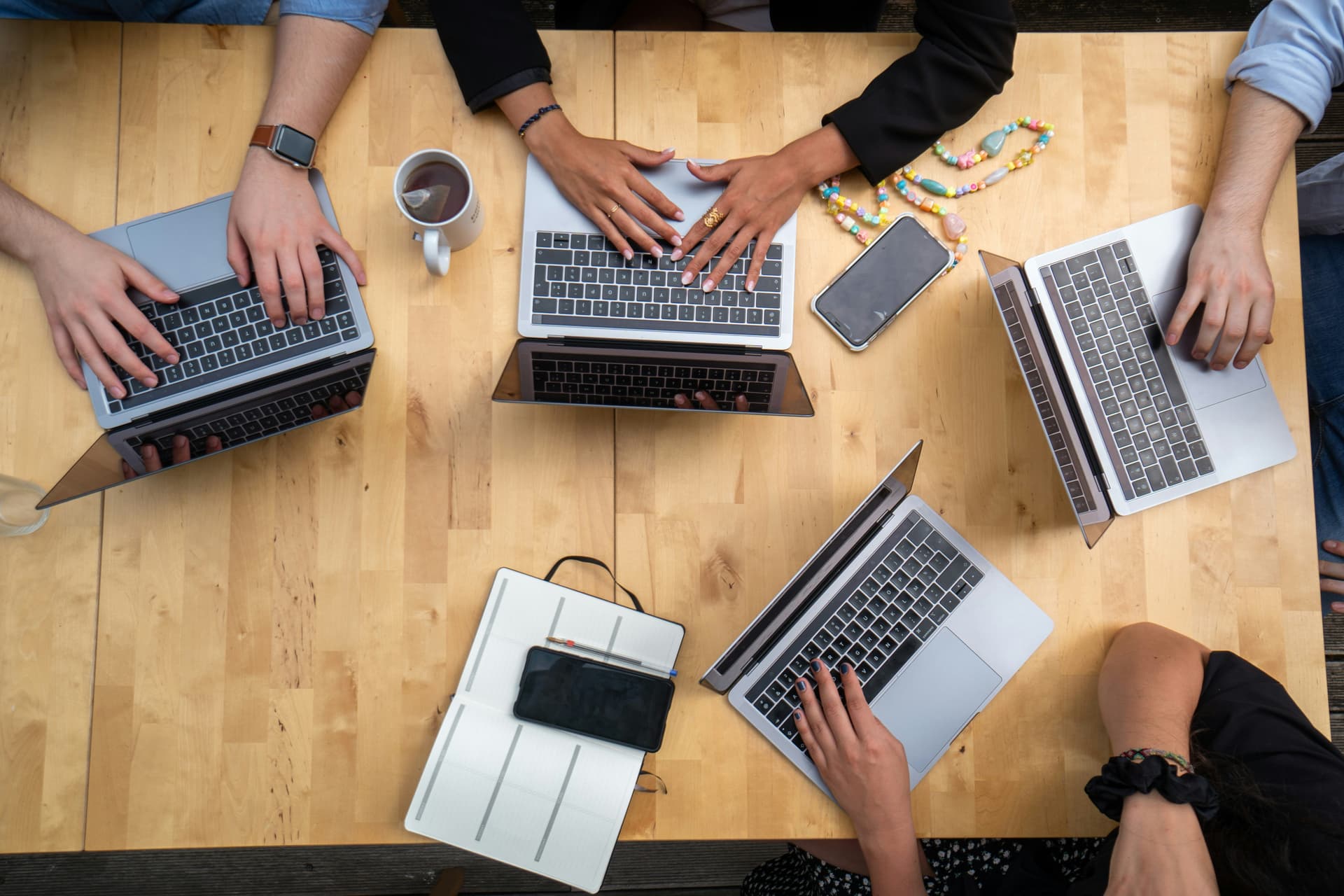 Team collaborating in an office